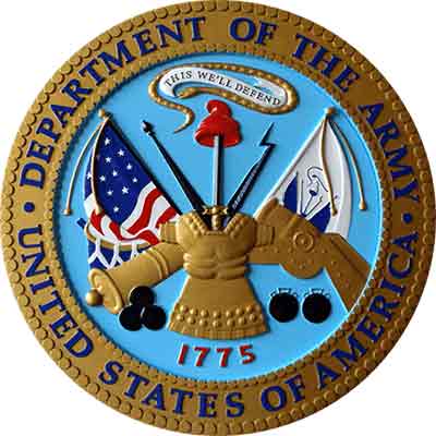 3d color military seal, military plaque in color