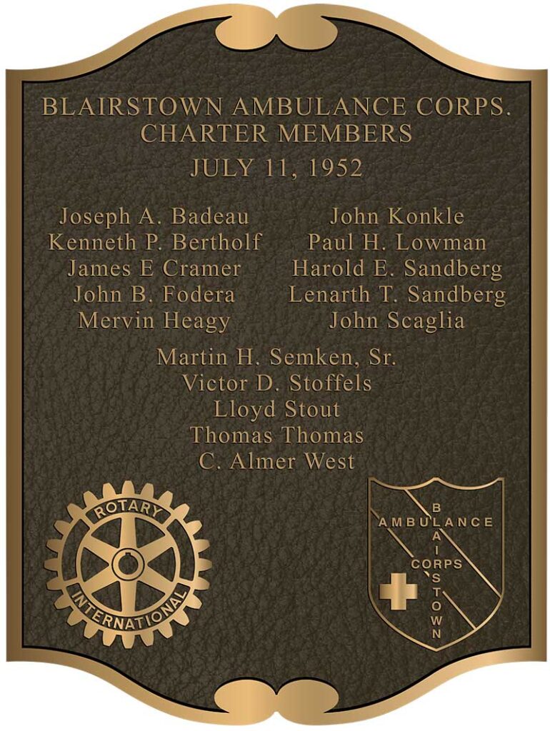 custom bronze plaque scroll border-medical plaque